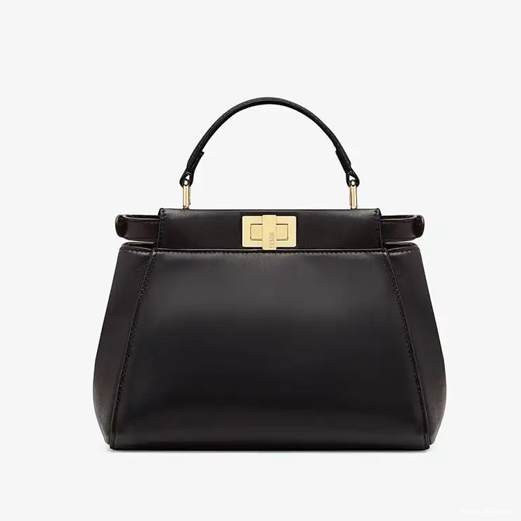Cheap HOT Handbag In Mini Black Leather Fendi Nappa Peekaboo Iconic 0505